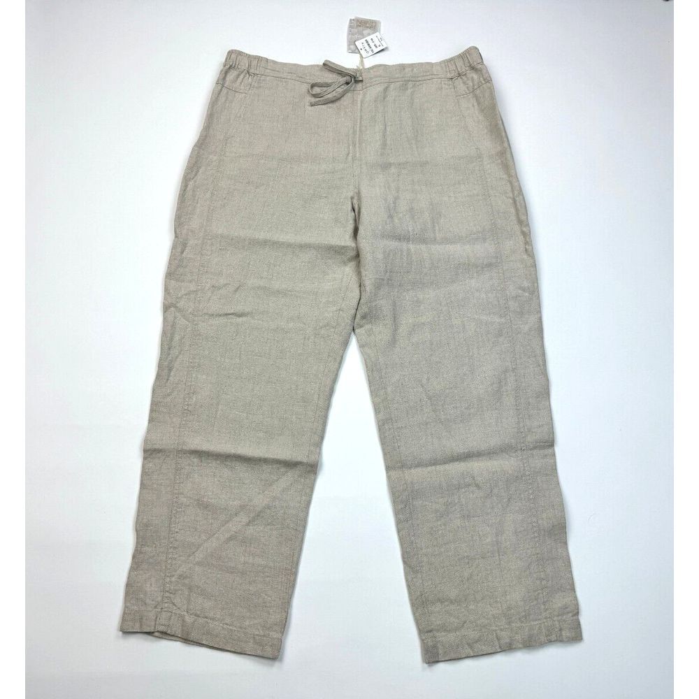 Orvis Flax Shoreline Linen Breeze Pant Women XL NWT Pockets‎ Elastic Waist